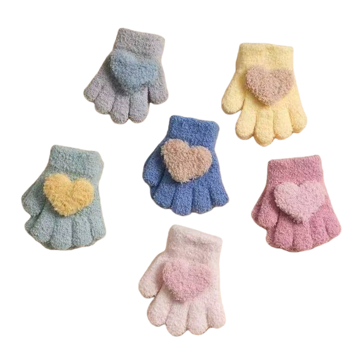 Thickened plush gloves for warm women's autumn and winter knitted gloves Item Picture