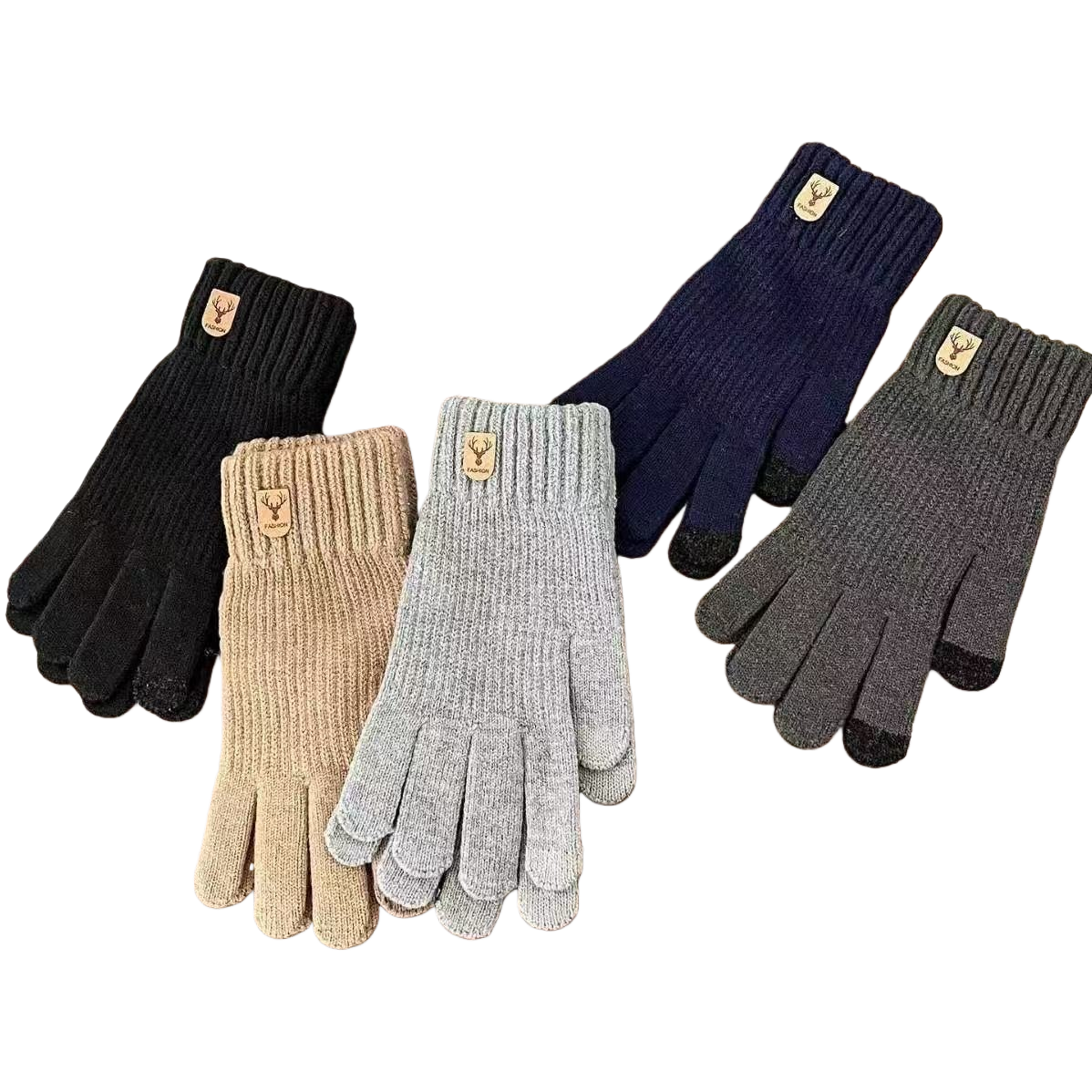 Knitted gloves, warm and anti-slip, thick cotton fleece gloves for women in autumn and winter, knitted winter children's gloves Item Picture