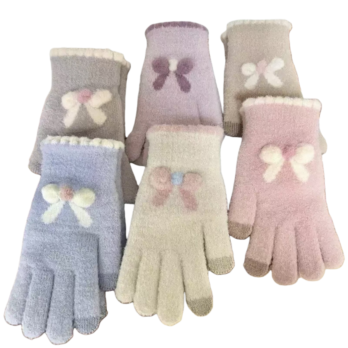 Thickened plush gloves for warmth, knitted gloves for women in autumn and winter, knitted winter gloves Item Picture