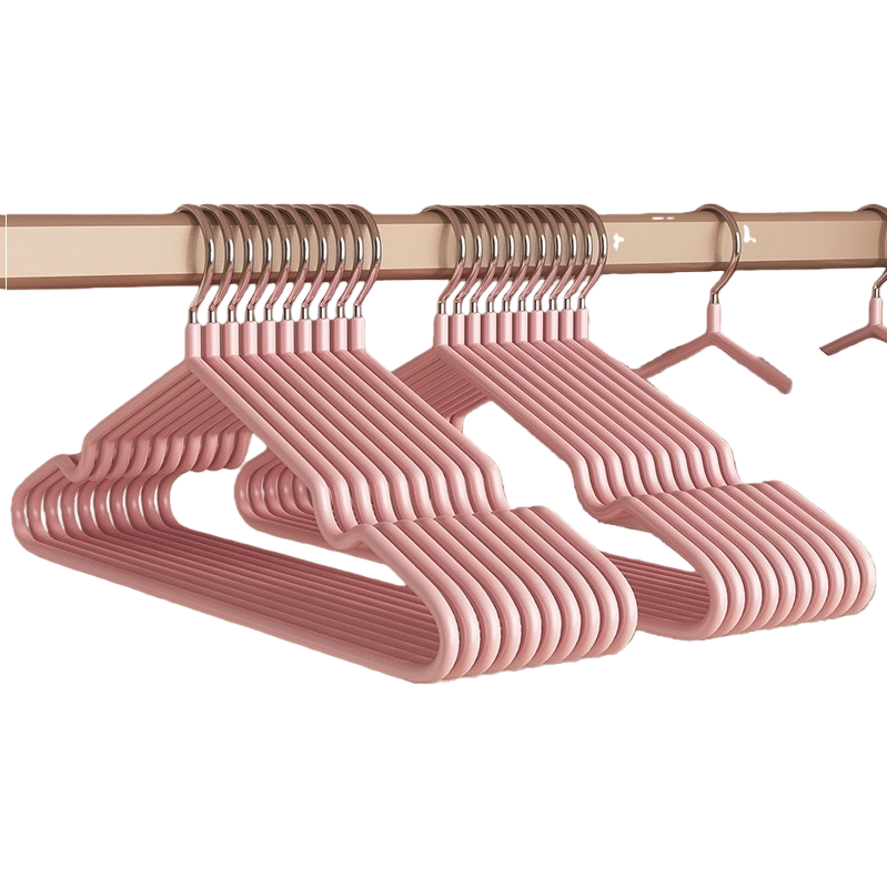 Pink plastic anti-slip thickened household storage clothes hanger, 20 pieces each Item Picture