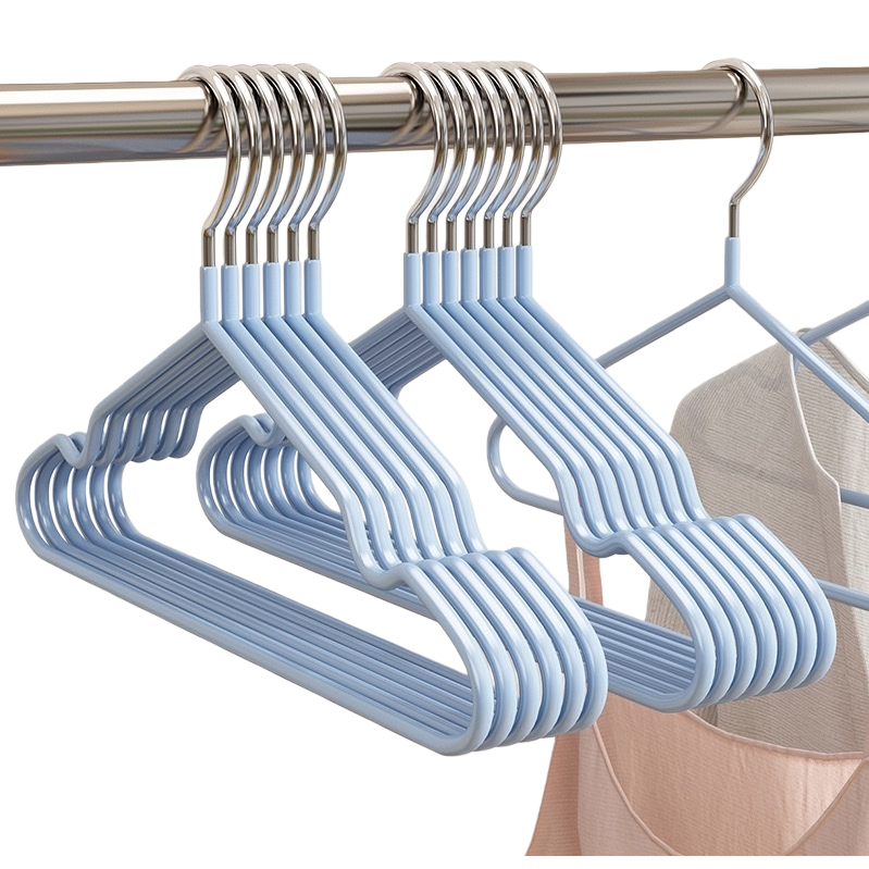 Adult plastic-coated clothes hanger, thickened, anti-slip, load-bearing, durable, multi-functional for household use Item Picture