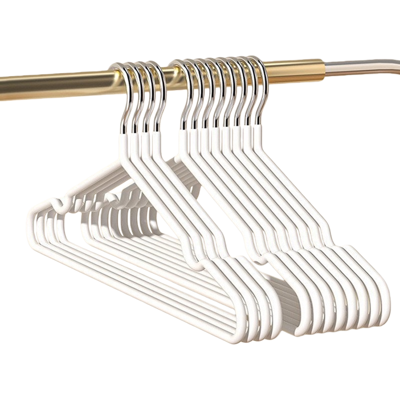 The white plastic anti-slip household multi-functional clothes hanger has strong load-bearing capacity and is not easy to deform Item Picture