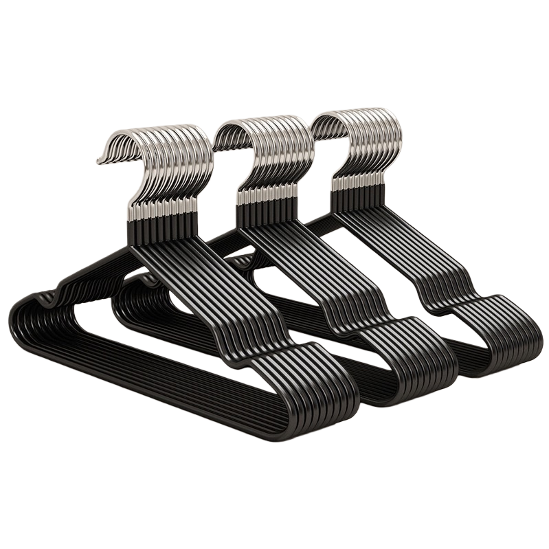 Elegant black coat rack, thickened anti-slip household multi-functional clothes hanger Item Picture