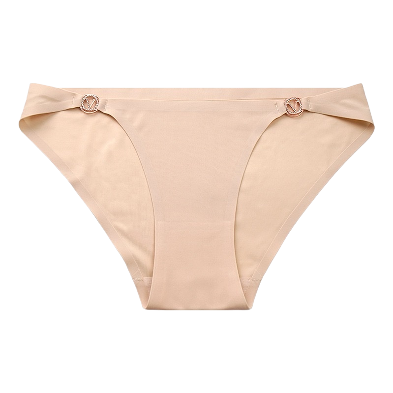 Five-piece colored women's underwear with black, brown, green, light blue and beige metal buckle logo Item Picture