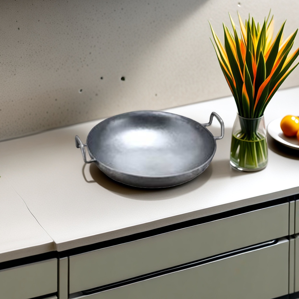Metal wok, household non-stick frying wok, high-temperature resistant and scratch-resistant kitchen cookware
