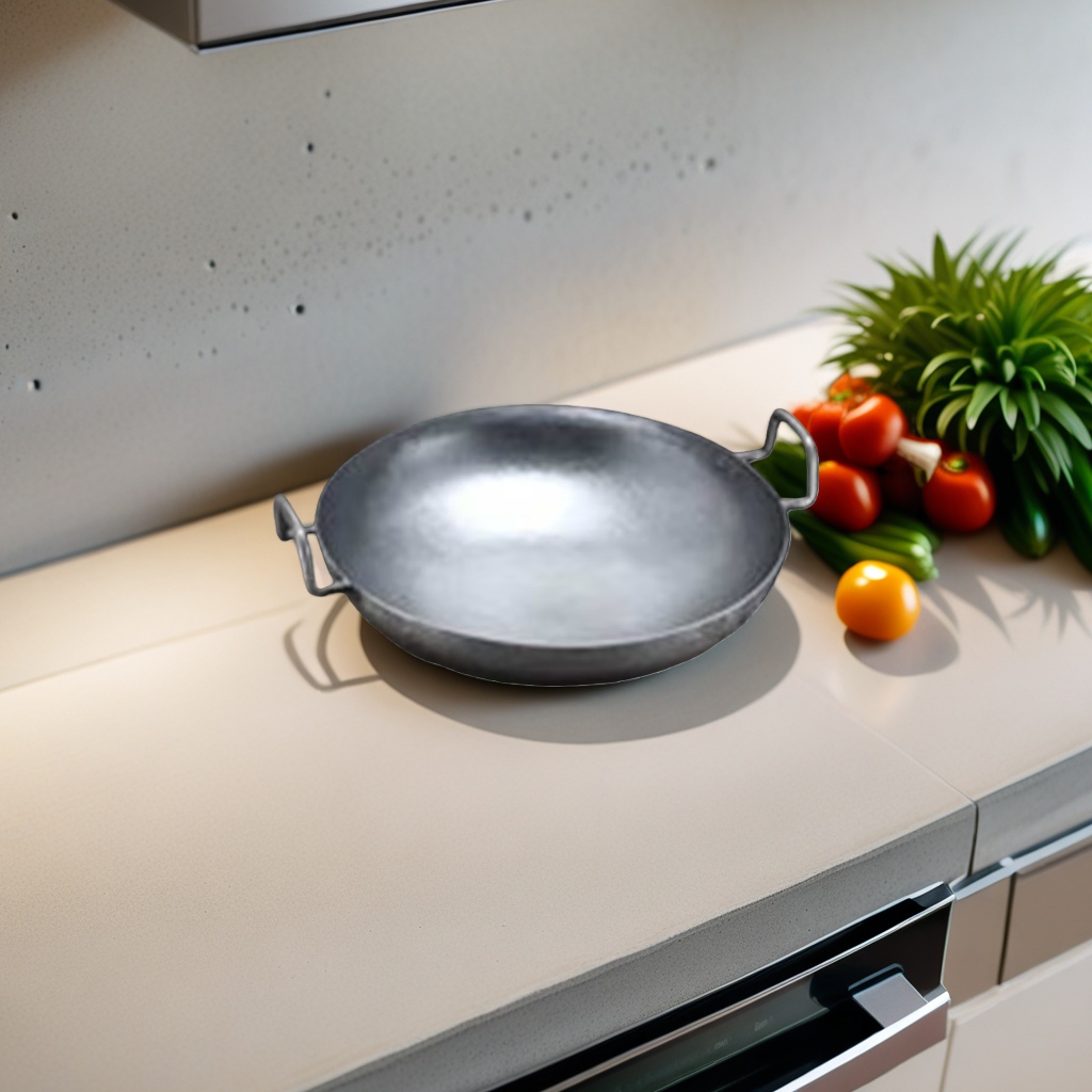 Metal wok, household non-stick frying wok, high-temperature resistant and scratch-resistant kitchen cookware Specification image