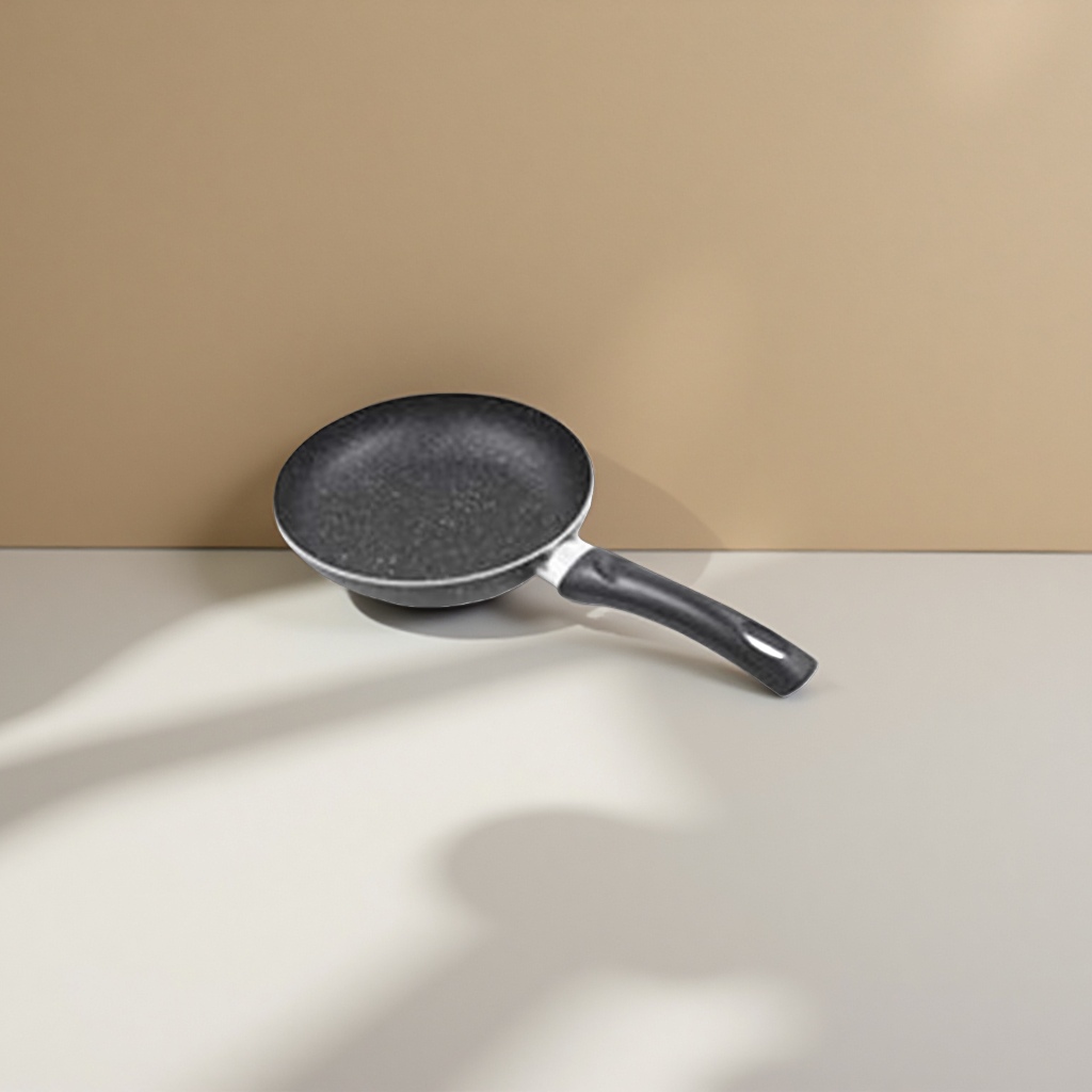 Black non-stick frying pan, home cooking pan, uncoated healthy grilling pan details Picture