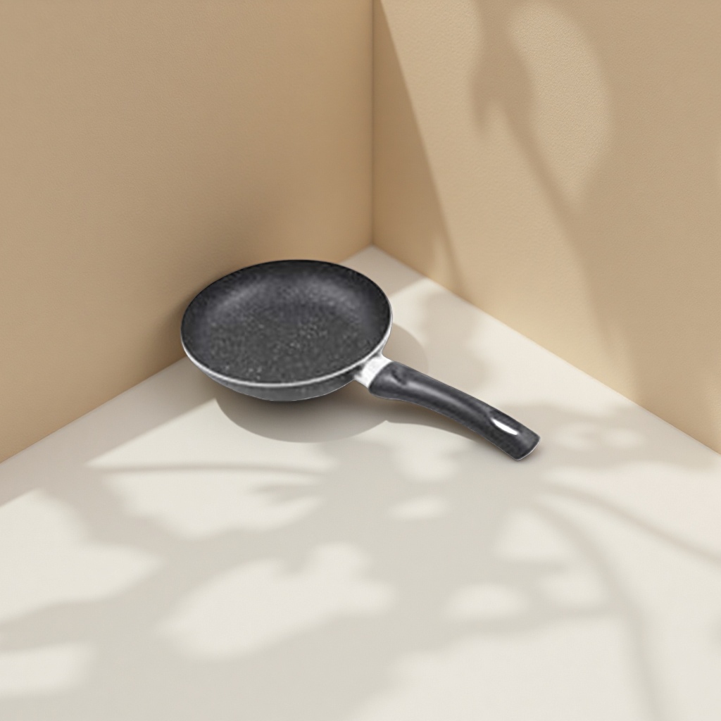 Black non-stick frying pan, home cooking pan, uncoated healthy grilling pan