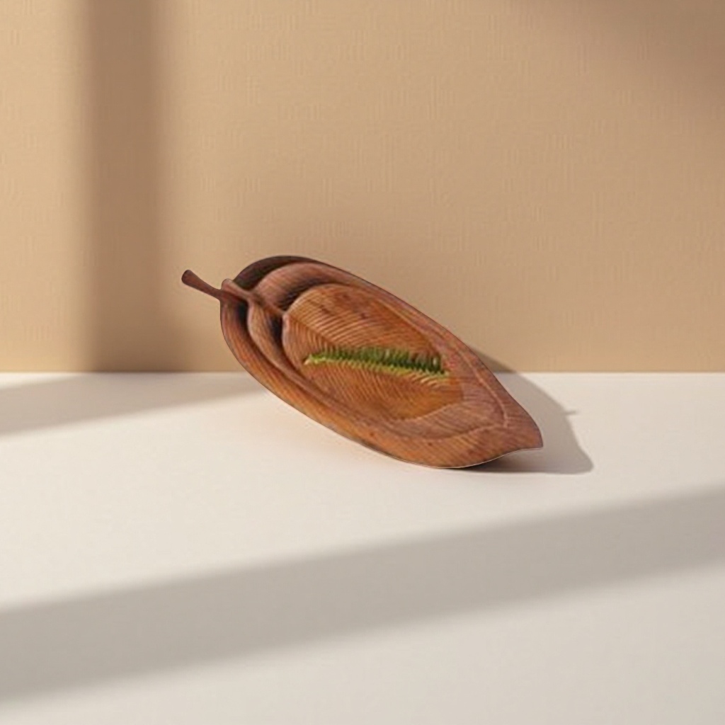 Wooden leaf-shaped tray, multi-functional storage tray, Nordic-style living room coffee table decoration Application Scenario