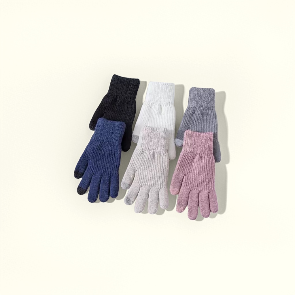 Knitted gloves for warmth and cold protection, children's gloves, thickened cotton fleece gloves for autumn and winter details Picture