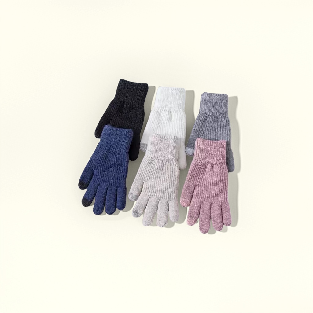 Knitted gloves for warmth and cold protection, children's gloves, thickened cotton fleece gloves for autumn and winter