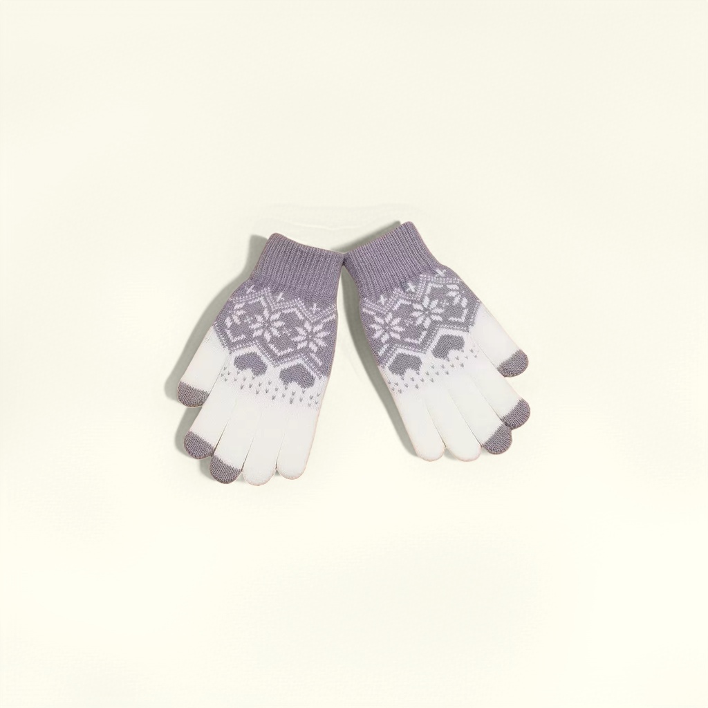 Knitted gloves, warm and anti-slip, thickened cotton fleece gloves for children in autumn and winter details Picture