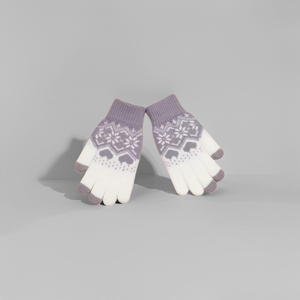 Knitted gloves, warm and anti-slip, thickened cotton fleece gloves for children in autumn and winter Specification image