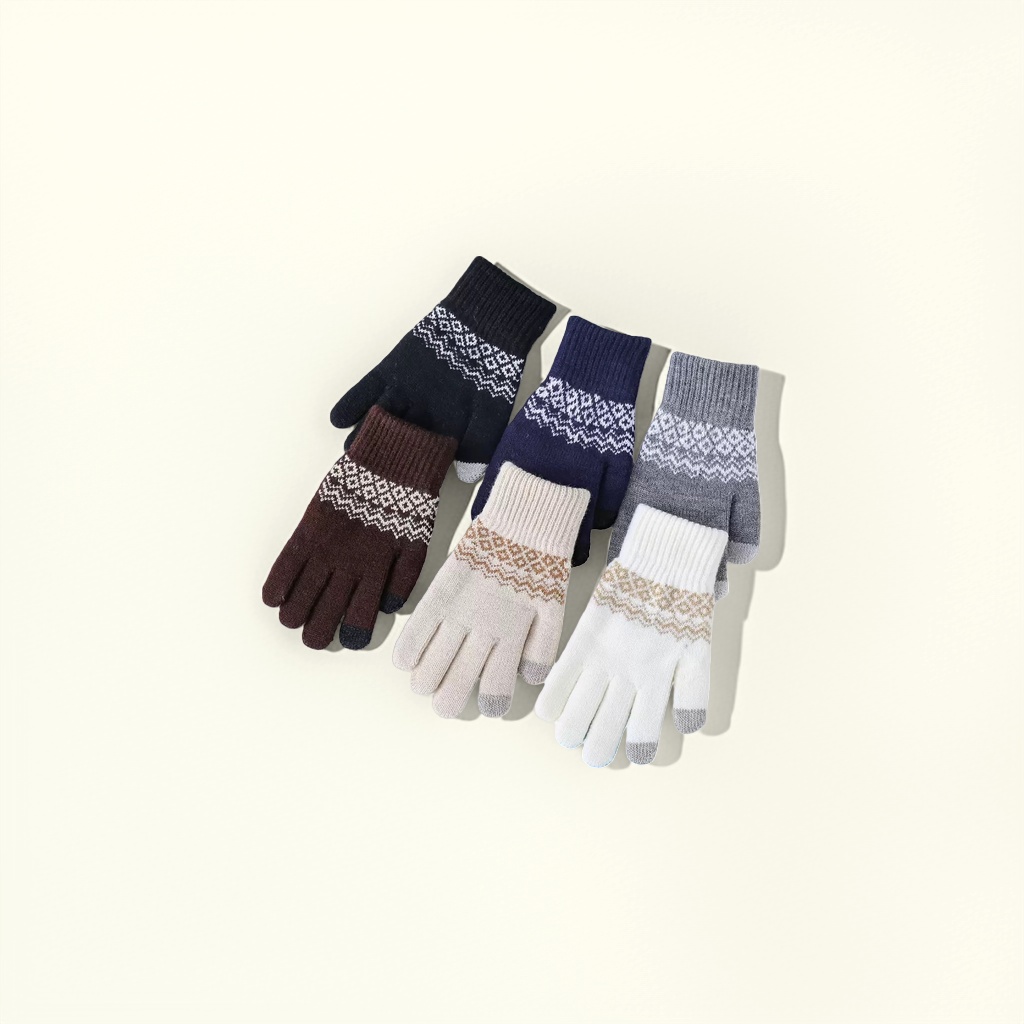 Knitted gloves, warm and anti-slip children's gloves, thickened cotton fleece gloves for autumn and winter, knitted winter thread gloves Specification image