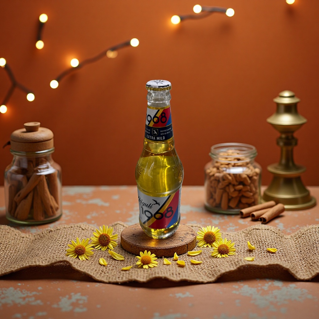 1968 Beer in glass bottle, 500ml, rich original flavor, refreshing malt aroma