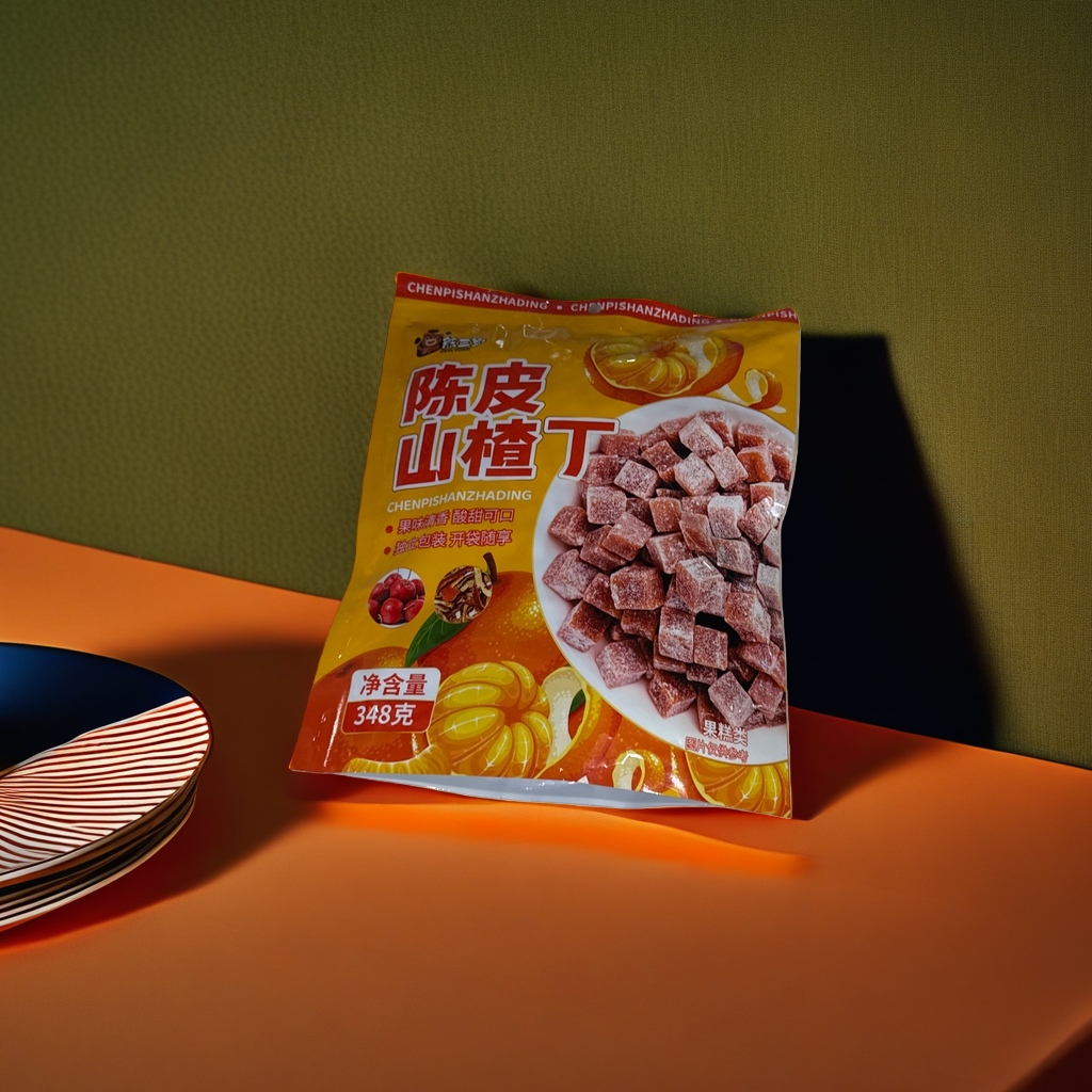 The packaging bags of dried tangerine peel, hawthorn and dingguo cake snacks are independent small bags, which are appetizing, aiding digestion and leisure foods