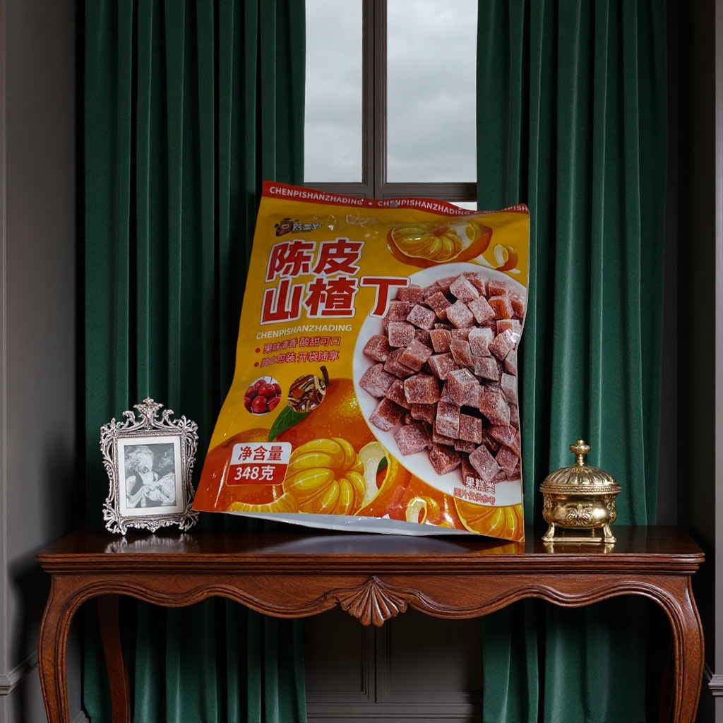 The packaging bags of dried tangerine peel, hawthorn and dingguo cake snacks are independent small bags, which are appetizing, aiding digestion and leisure foods Application Scenario