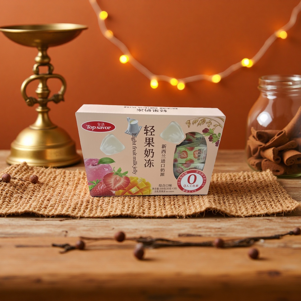 Light fruit milk jelly product packaging box, food-grade gift box specially designed for dessert baking details Picture