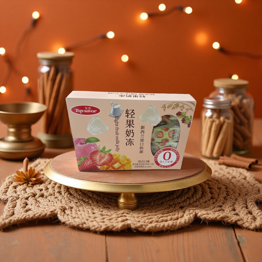 Light fruit milk jelly product packaging box, food-grade gift box specially designed for dessert baking