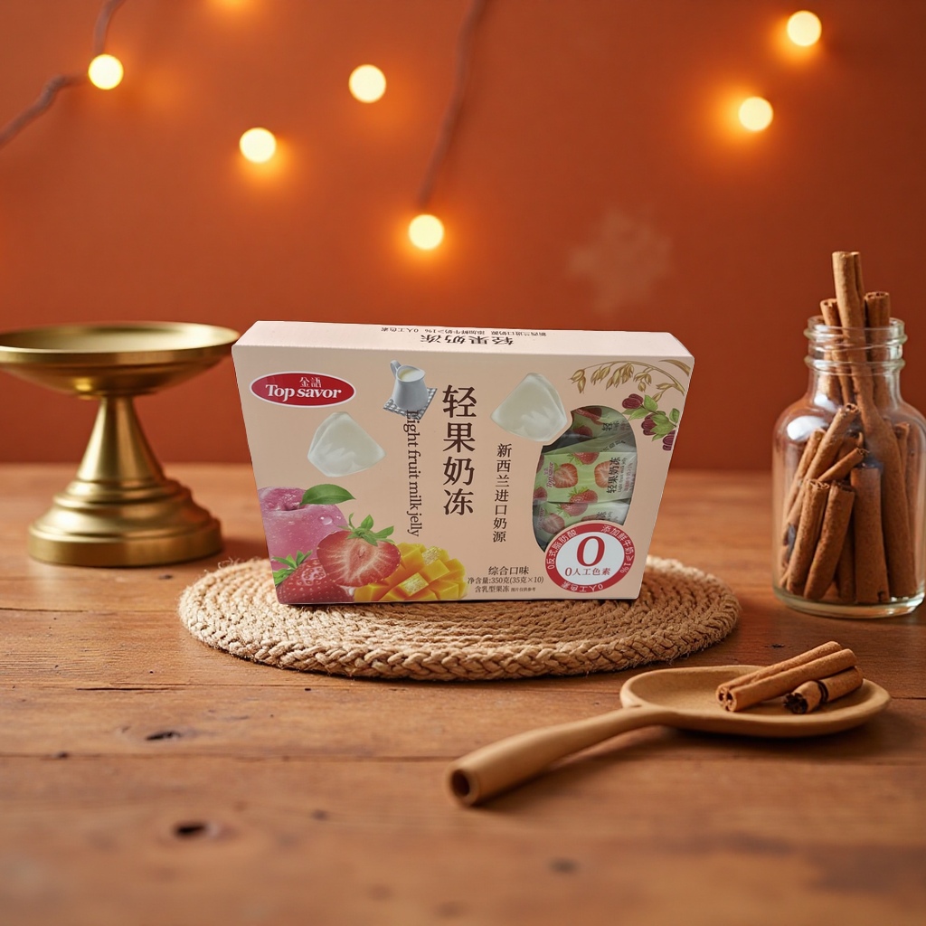 Light fruit milk jelly product packaging box, food-grade gift box specially designed for dessert baking Specification image