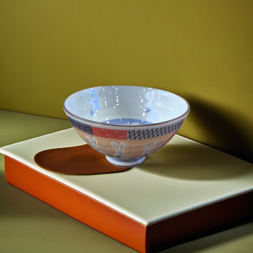 Ceramic bowl, household thickened glazed anti-scald soup bowl and rice bowl set Specification image