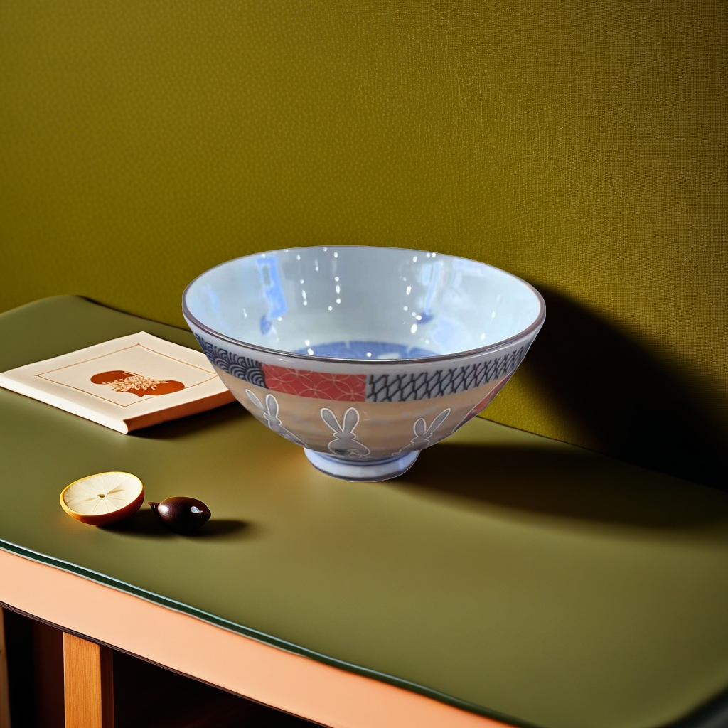 Ceramic bowl, household thickened glazed anti-scald soup bowl and rice bowl set