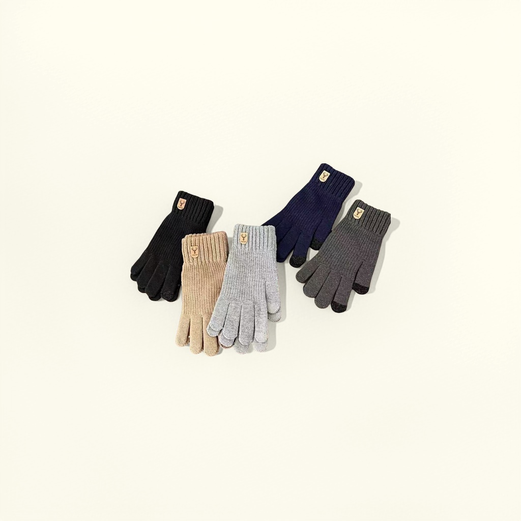 Knitted gloves, warm and anti-slip, thick cotton fleece gloves for women in autumn and winter details Picture