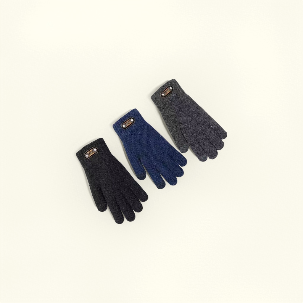 Simple design warm gloves for both men and women, anti-slip touch screen knitted winter style details Picture