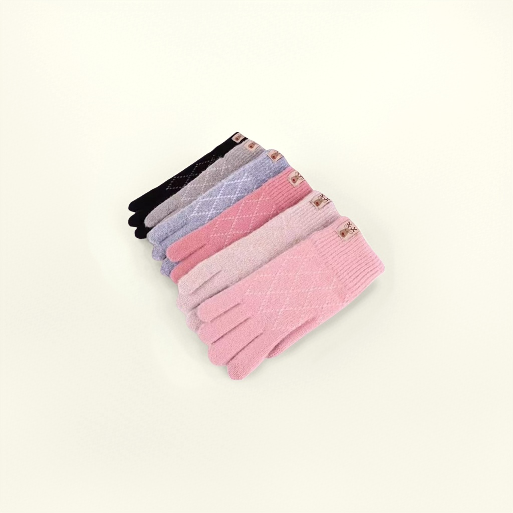 Knitted gloves, warm and anti-slip, children's gloves, thickened cotton fleece gloves for autumn and winter, knitted winter gloves Specification image