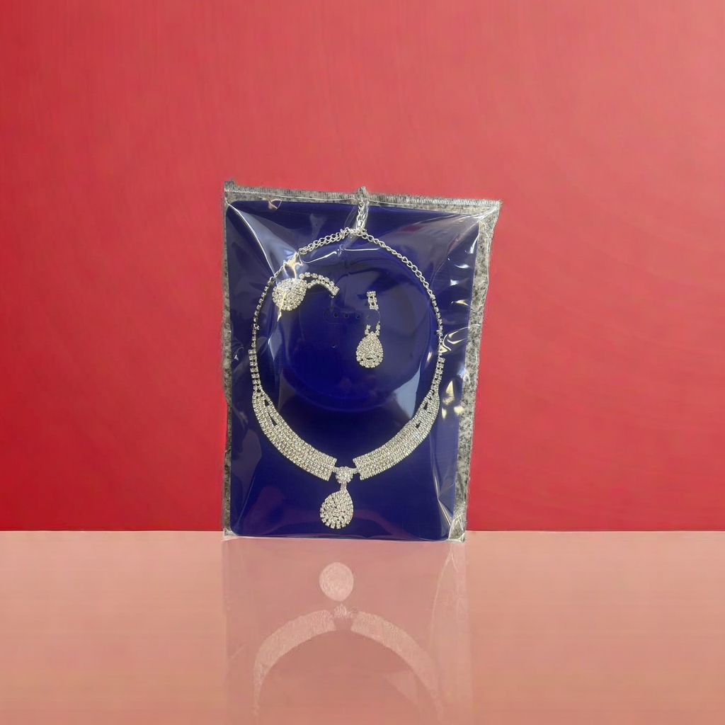 Jewelry necklace and earring set, fashionable and versatile, exquisite gift box for ladies Specification image