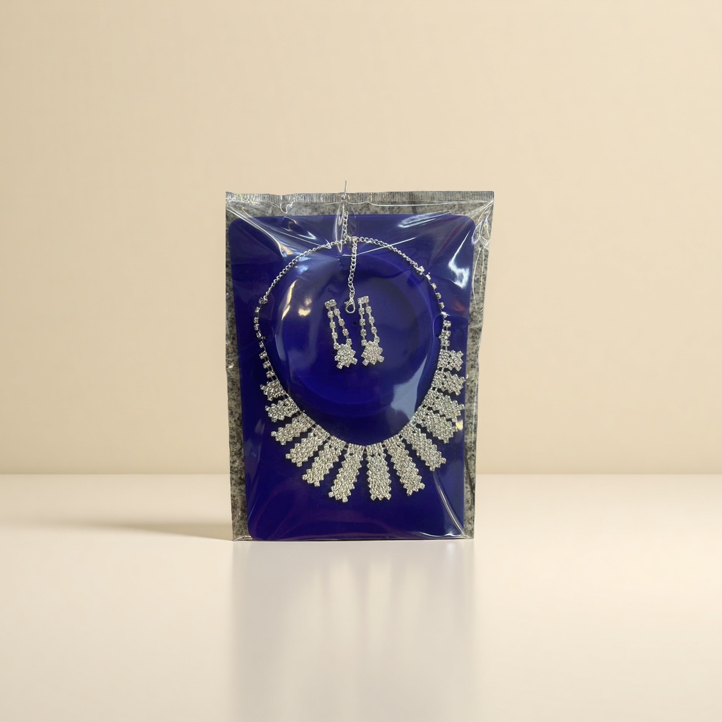 Jewelry necklace and earring set, fashionable and versatile ladies' exquisite gift box 094633843 details Picture