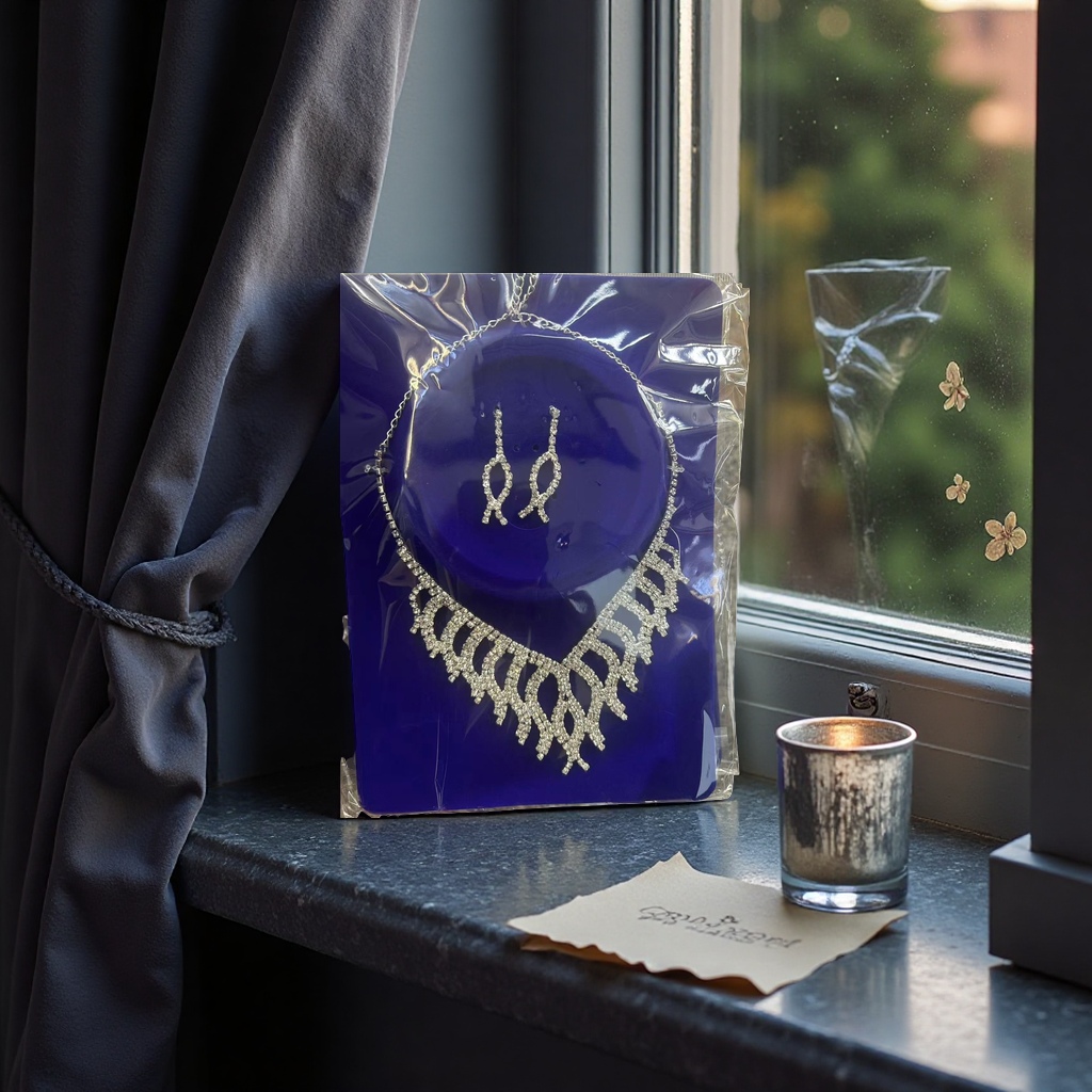 Jewelry set, necklace and earrings, couple style, fashionable and versatile. 095021900 Specification image