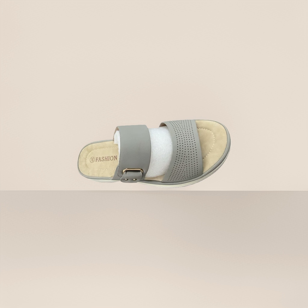 灰色简约百搭凉鞋女夏季透气防滑平底休闲 sandals