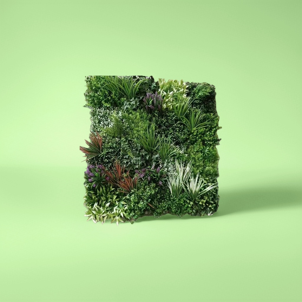 Simulación de pared de planta verde campo de fútbol césped artificial flores artificiales césped plástico