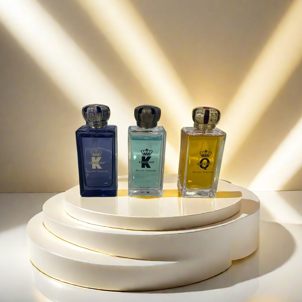 Three types of perfume bottles and glass spray bottles with pump heads, 10ml, 30ml and 50ml, interchangeable