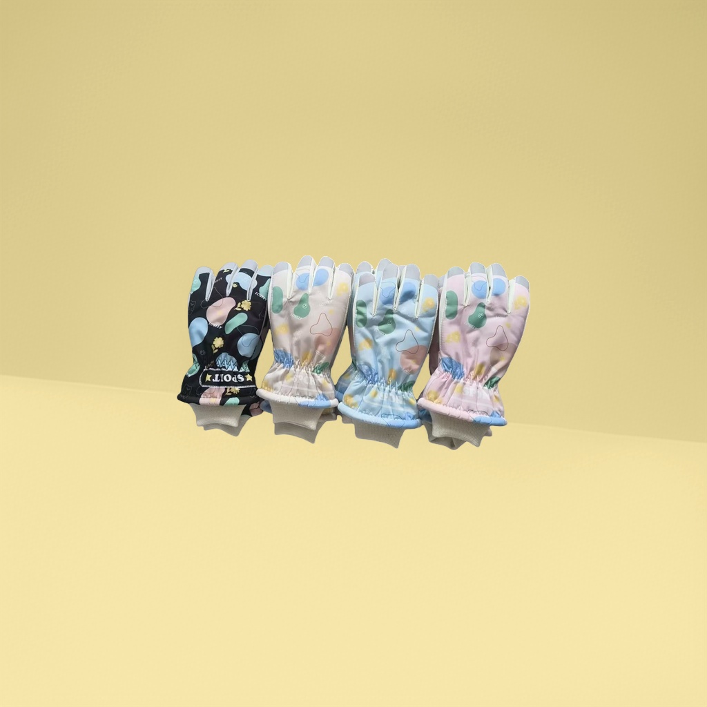 Colorful printed cotton gloves for both men and women, warm and anti-slip for autumn and winter