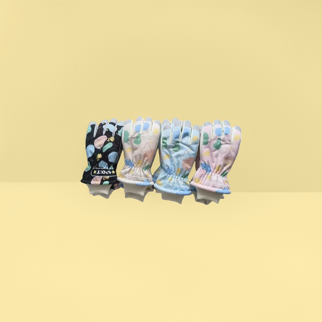 Colorful printed cotton gloves for both men and women, warm and anti-slip for autumn and winter details Picture