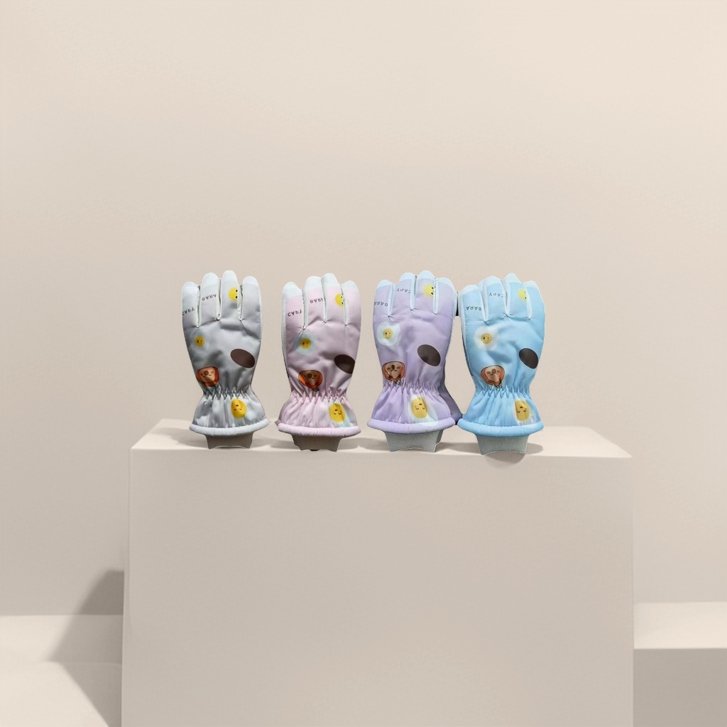 Cartoon-patterned warm gloves for both men and women, thickened and anti-slip for winter hand protection Specification image