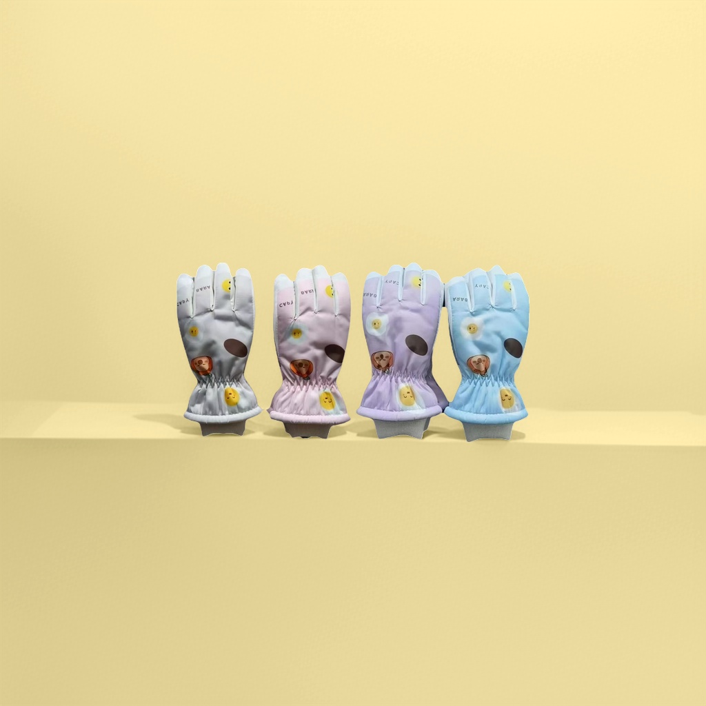 Cartoon-patterned warm gloves for both men and women, thickened and anti-slip for winter hand protection