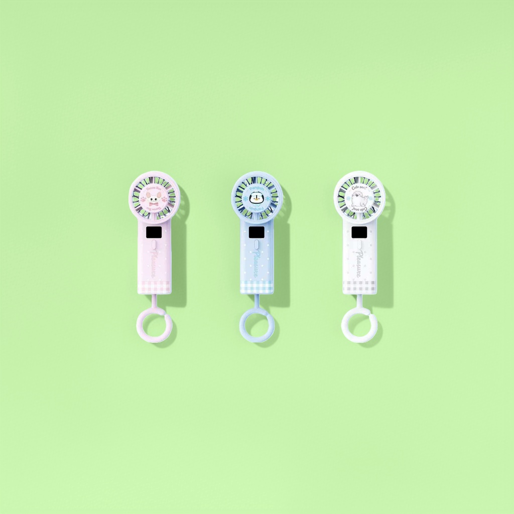 Cute cartoon design handheld fan, small and portable USB charging mini fan Specification image