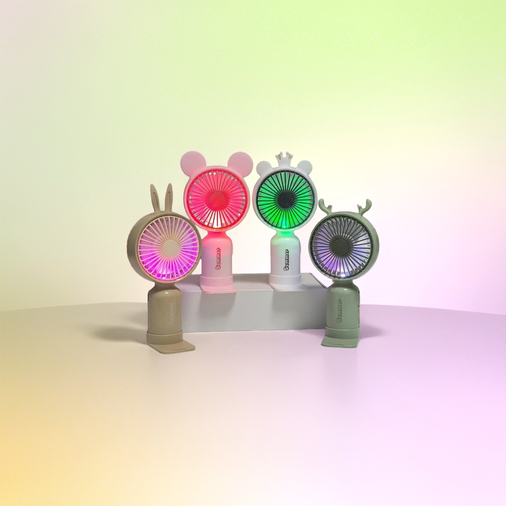 Colorful light mini fan body portable silent USB charging small fan Application Scenario