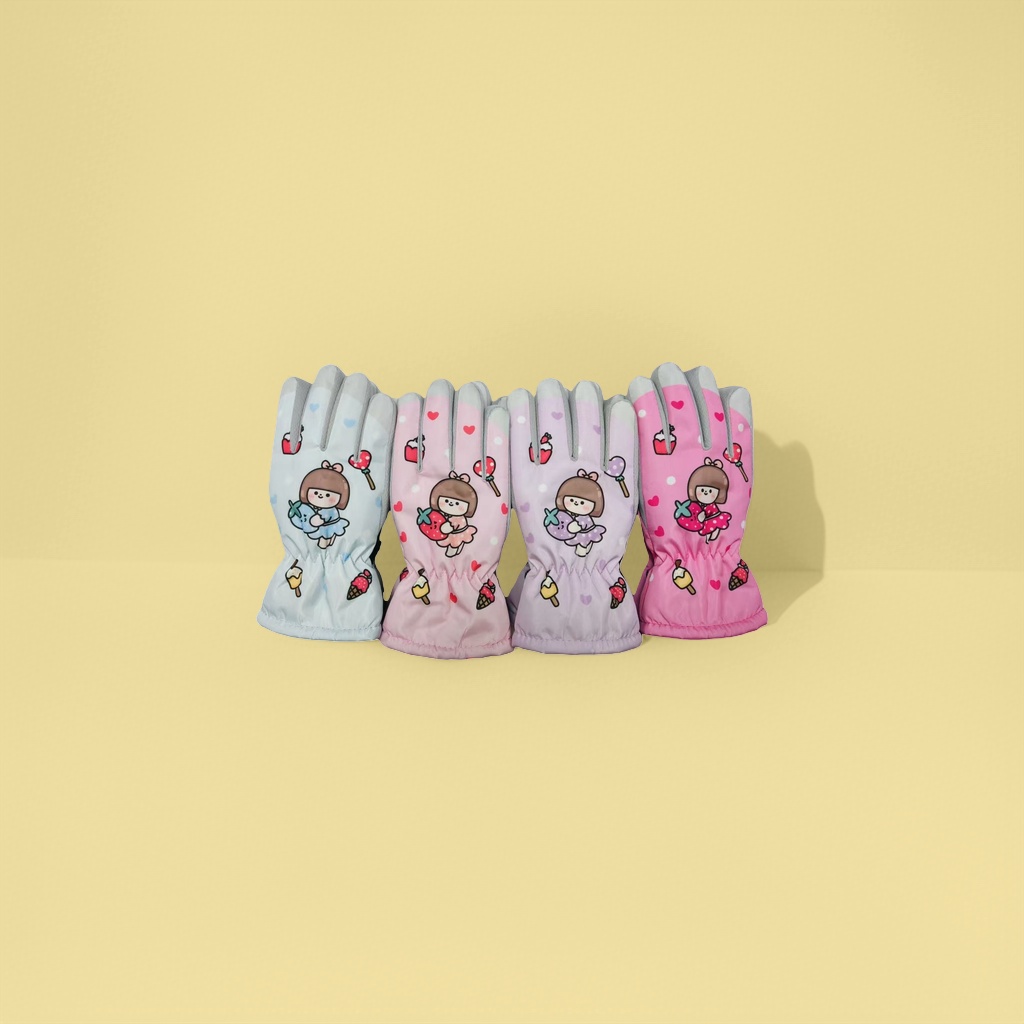 Cartoon pattern warm gloves for both men and women, thickened and anti-slip, winter hand protection 121207387