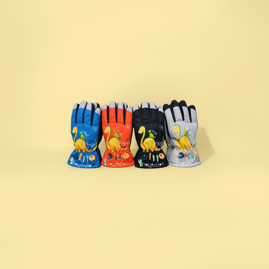 Children's dinosaur pattern gloves, warm and anti-slip cotton gloves, suitable for both boys and girls