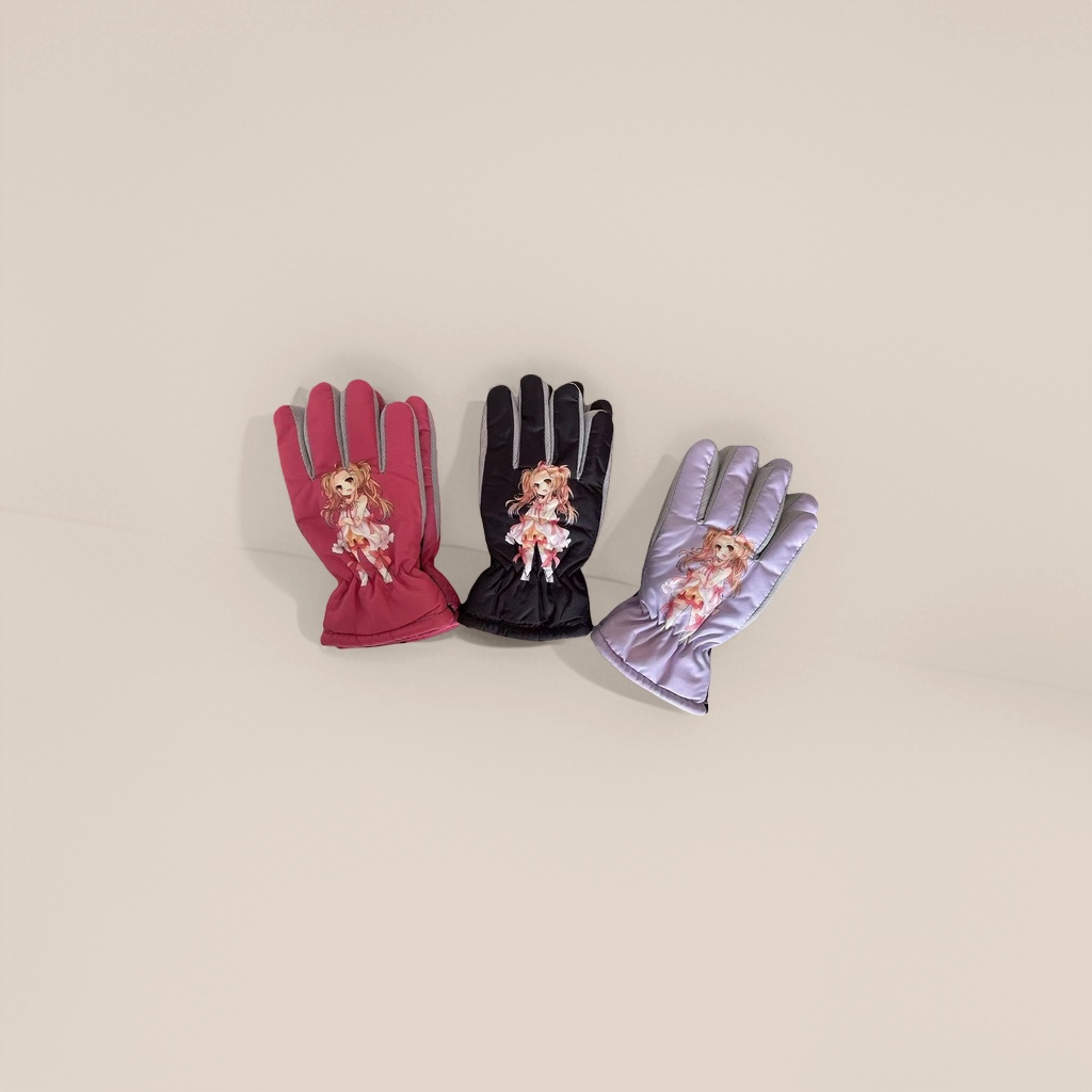 Anime character pattern gloves are warm and anti-slip children's gloves suitable for autumn and winter details Picture
