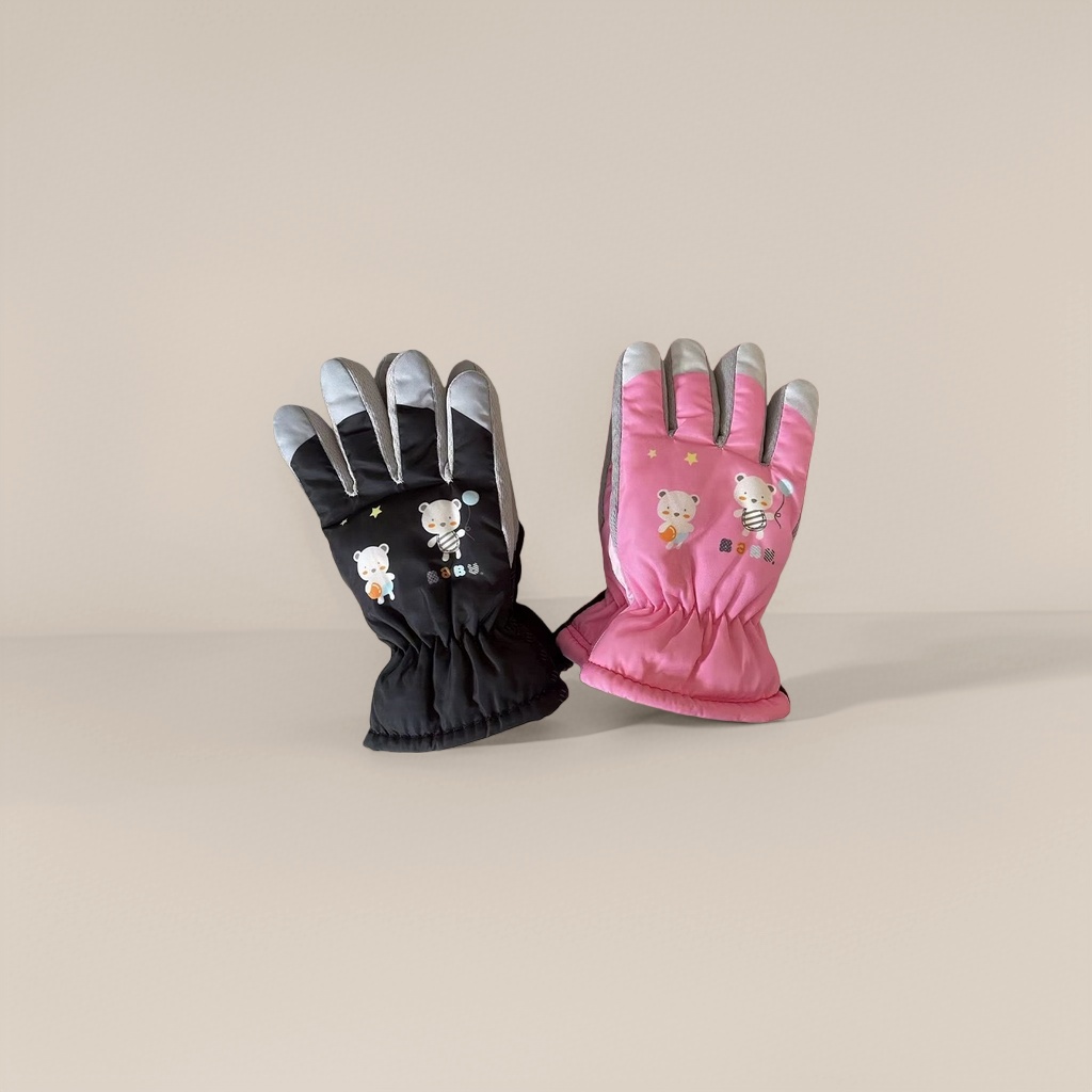 Cartoon-patterned warm gloves for both men and women, thickened anti-slip cotton fleece gloves details Picture