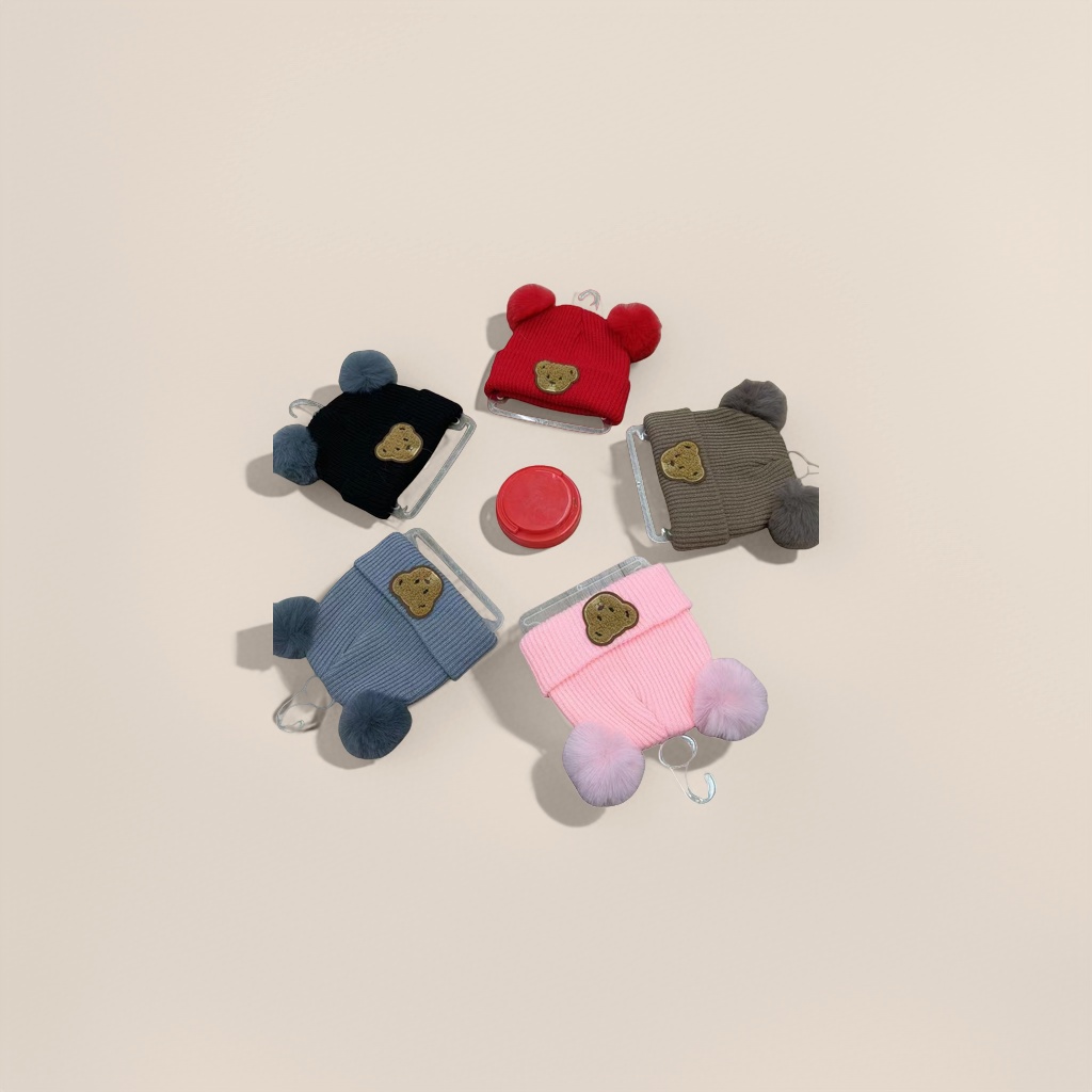 Gorro bonito invierno caliente de punto peluche sombrero para niñas universal Specification image
