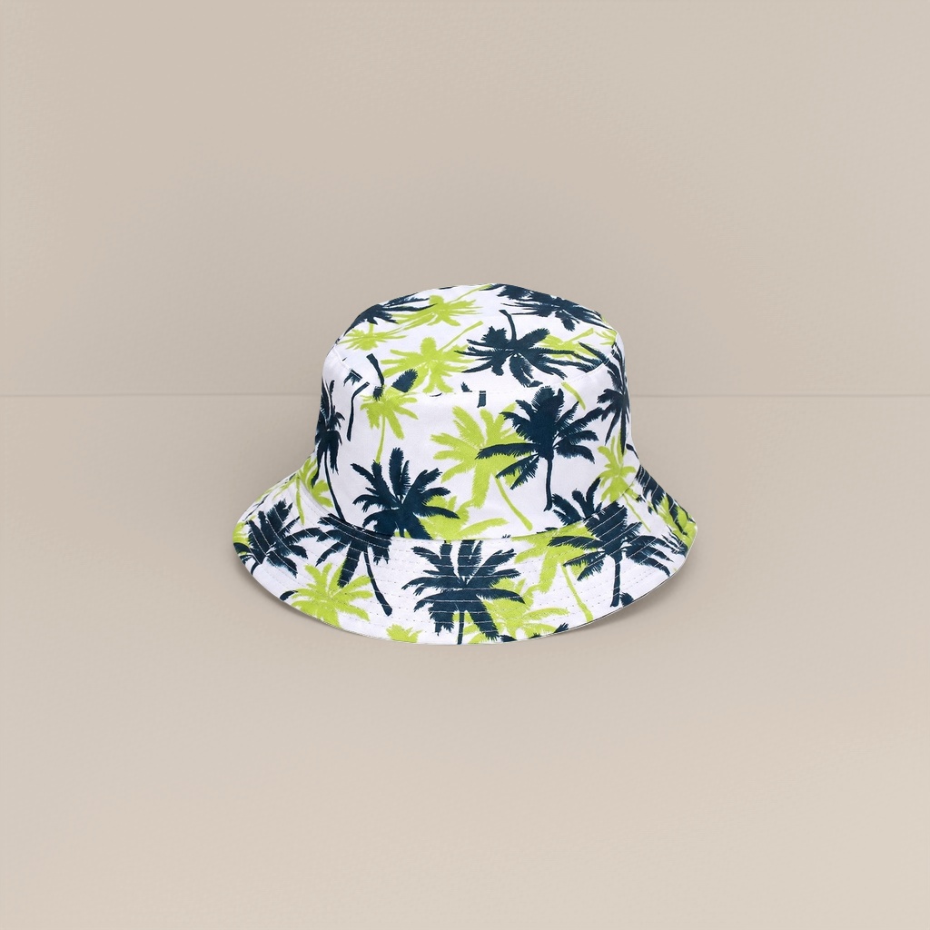 Tropical palm pattern sombrero de pescador protector solar sombreado plegable verano hombre mujer universal Application Scenario