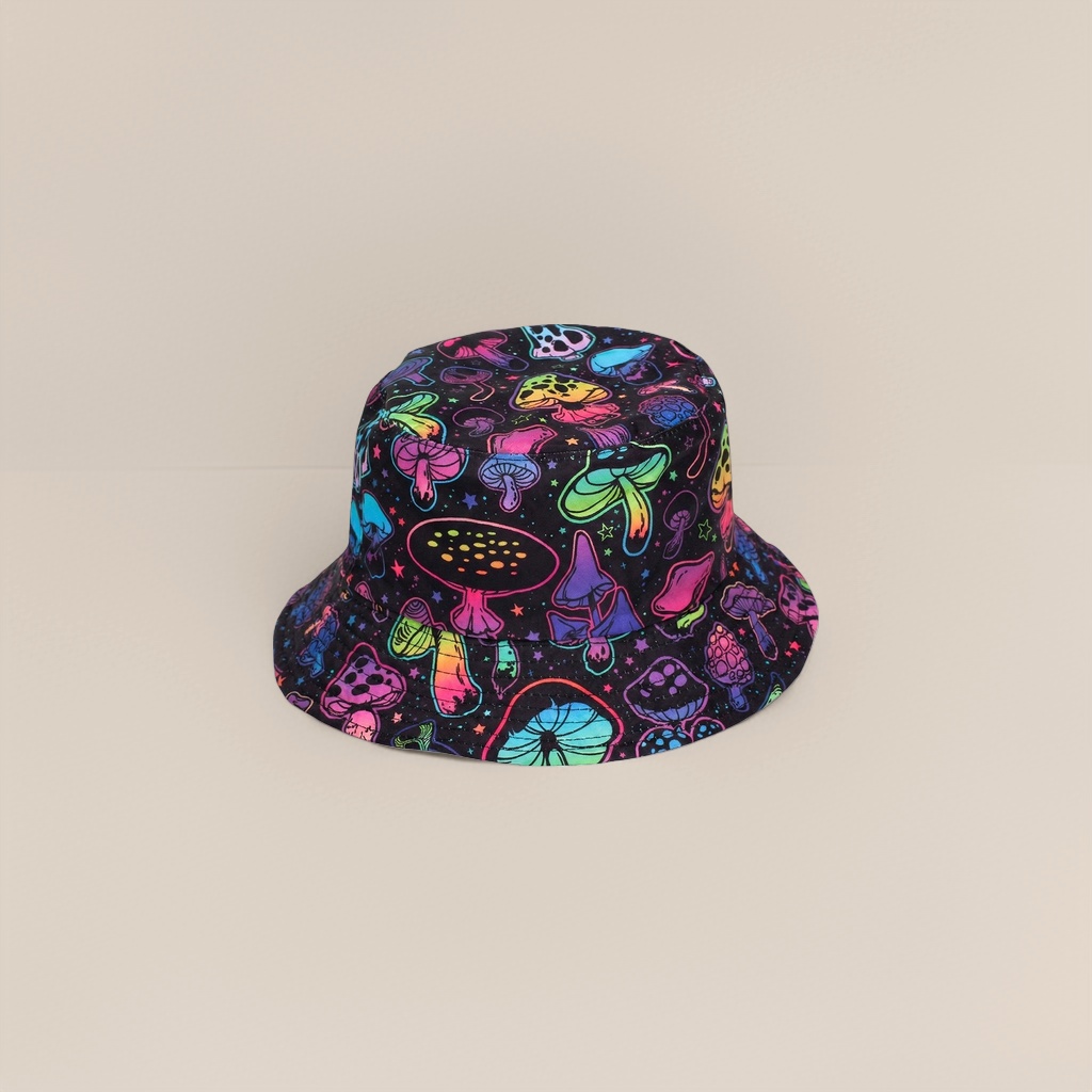 Colorful mushroom-patterned fisherman's hat Korean-style versatile sunshade cap Specification image