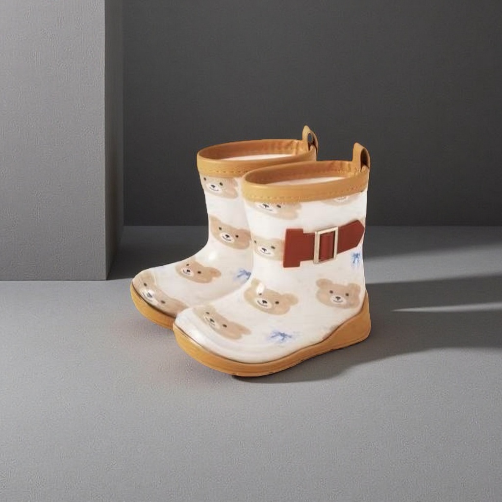 Cute bear-patterned children's rain boots are waterproof, anti-slip, comfortable and breathable for spring and autumn Specification image