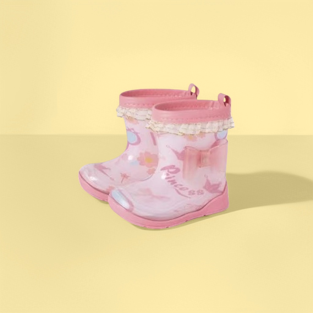 Pink rain boots for women, thickened anti-slip rain boots, 180g PVC material, light and comfortable